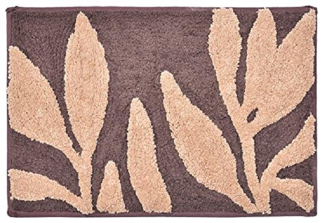 

Kridhay Natura Life Micro Leaf Bathmat 100 Machine Washable Anti-Skid and Super Soft bathmat (30X45 Cms Set of 2 pcs Chocolate)