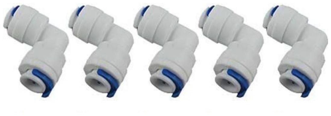 

KRPLUS 1 4 Inch Quick Connect to 1 4 Inch Quick Connect Push Fit type Elbow Connector for RO Water Purifier Tube Fitting (Pack of 5 Pcs )