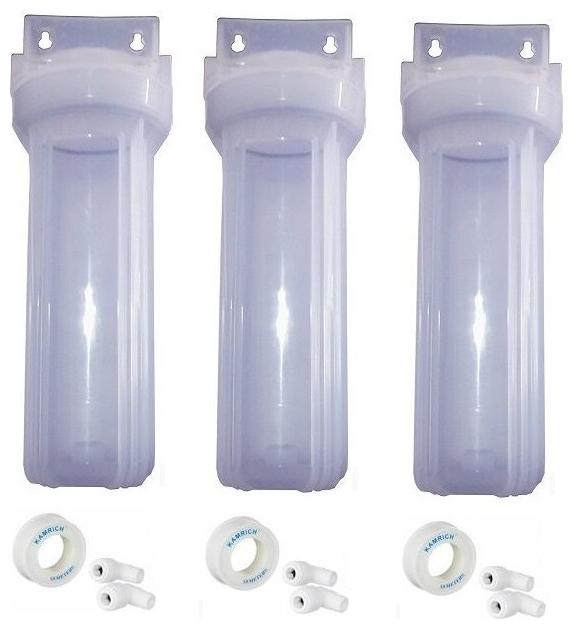 

KRPLUS 10 Inch Pre-Filter Housing Bowl with 1 4 Elbow Connector Teflon Tape