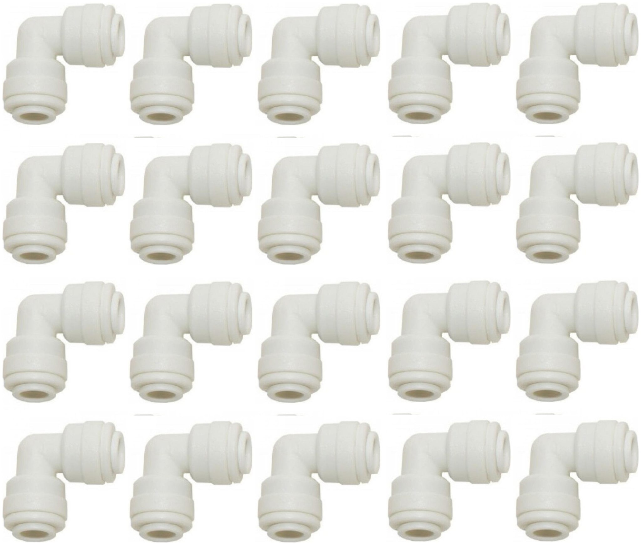 

KRPLUS 3 8 Inch Quick Connect to 3 8 Inch Quick Connect Push Fit type Elbow Connector for RO Water Purifier Tube Fitting (Pack of 20 Pcs )