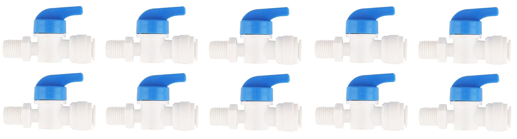 

KRPLUS 3 8 Inch Plastic Inlet Valve for 3 8 RO Pipe Tubing suitable for all types of Domestic Water Purifiers (Pack of 10 Pcs )