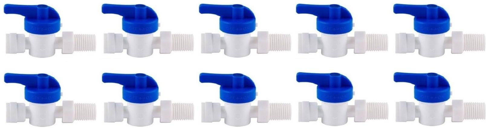 

KRPLUS 1 4 Inch Plastic Inlet Valve for 1 4 RO Pipe Tubing suitable for all types of Domestic Water Purifiers (Pack of 10 Pcs )