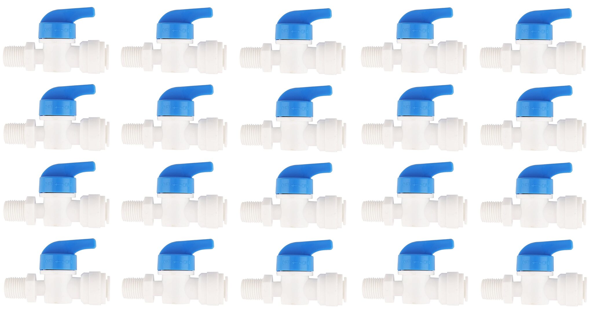 

KRPLUS 3 8 Inch Plastic Inlet Valve for 3 8 RO Pipe Tubing suitable for all types of Domestic Water Purifiers (Pack of 20 Pcs )