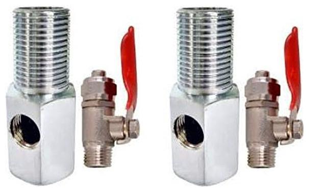 

KRPLUS 1 2 Stainless Steel Nipple with 3 8 Brass Inlet Ball Valve for 3 8 RO Pipe Tubing (Coupling Set-Diverter Valve On Off Tee Valve) suitable for Water Purifiers (Pack of 2)