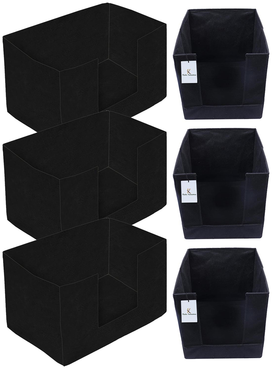 

Kuber Industries Non Woven 3 pc Shirt Stacker And 3 pc Foldable Rectangle Cloth Saree Stacker Cloth Wardrobe Organizer Wardrobe Organizer (Black) - CTHH17656