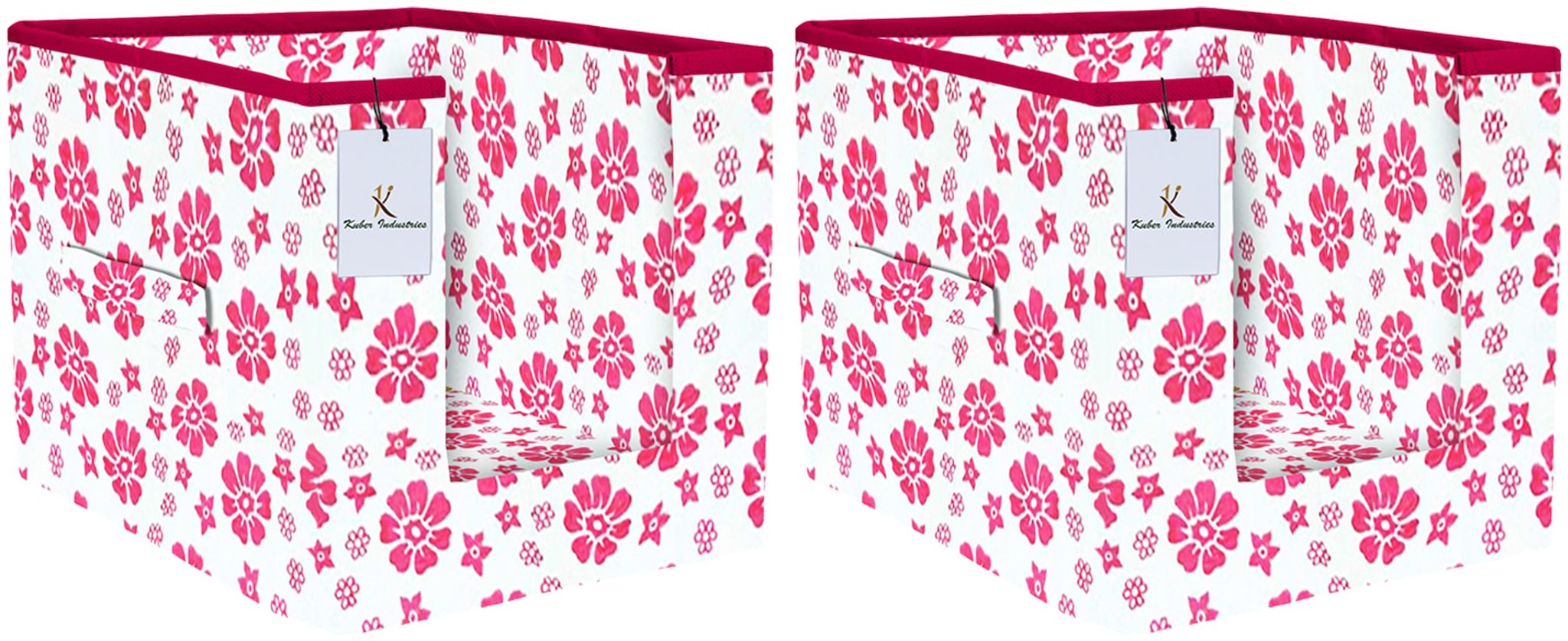 

Kuber Industries Flower Printed 2 pc Non Woven Shirt Stacker Wardrobe Organizer Set (Pink) - CTHH16705
