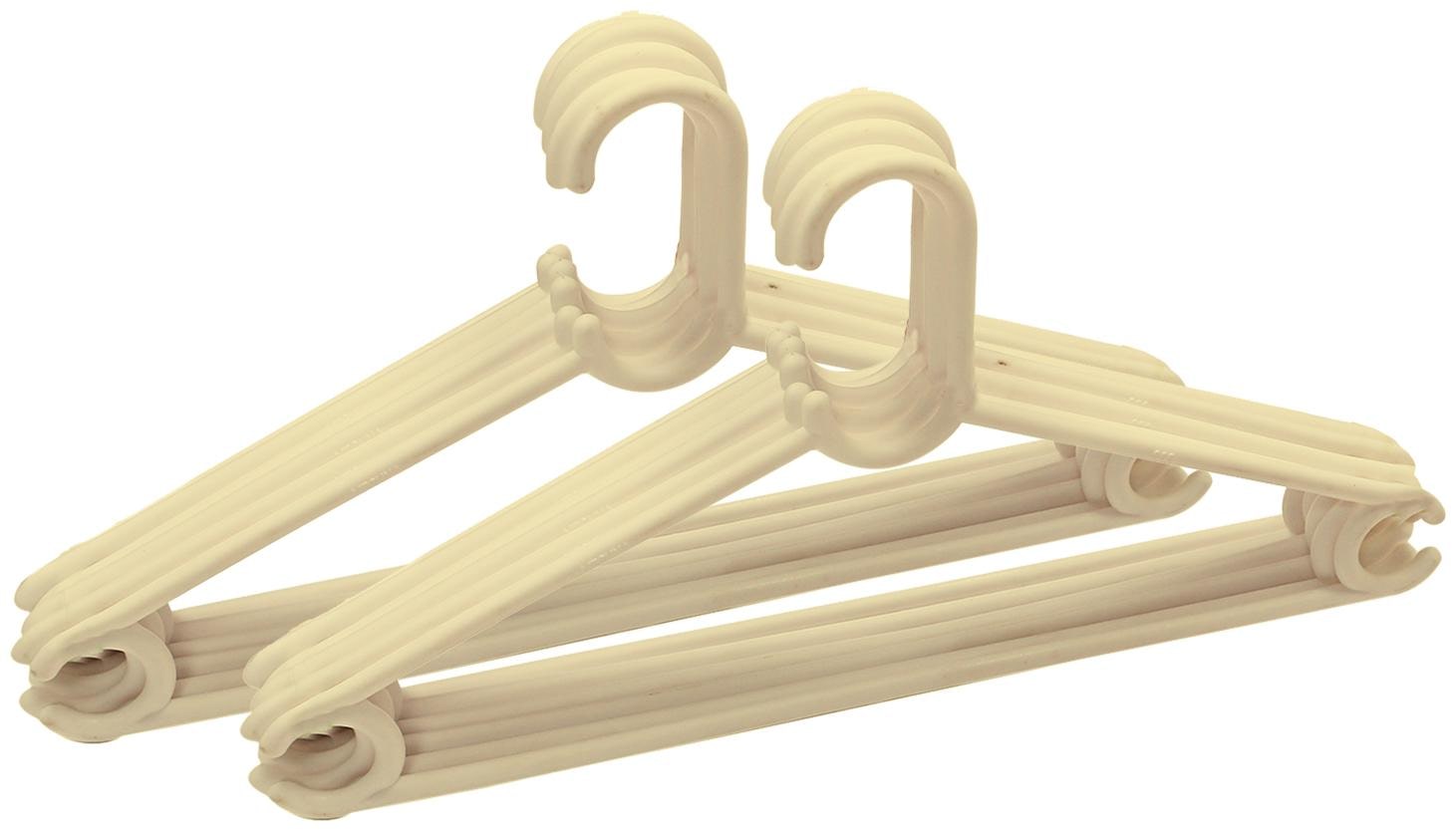 

Kuber Industries Plastic 12 pcs Hanger Set for Wardrobe (Cream)- CTHH13010