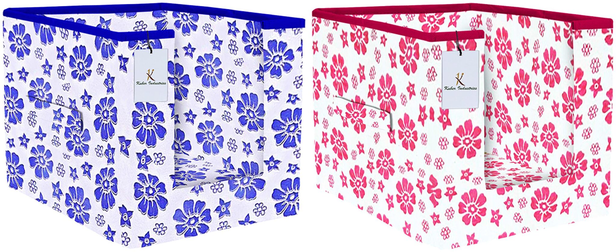 

Kuber Industries Flower Printed 2 pc Non Woven Shirt Stacker Wardrobe Organizer Set (Pink Royal Blue) - CTHH16731