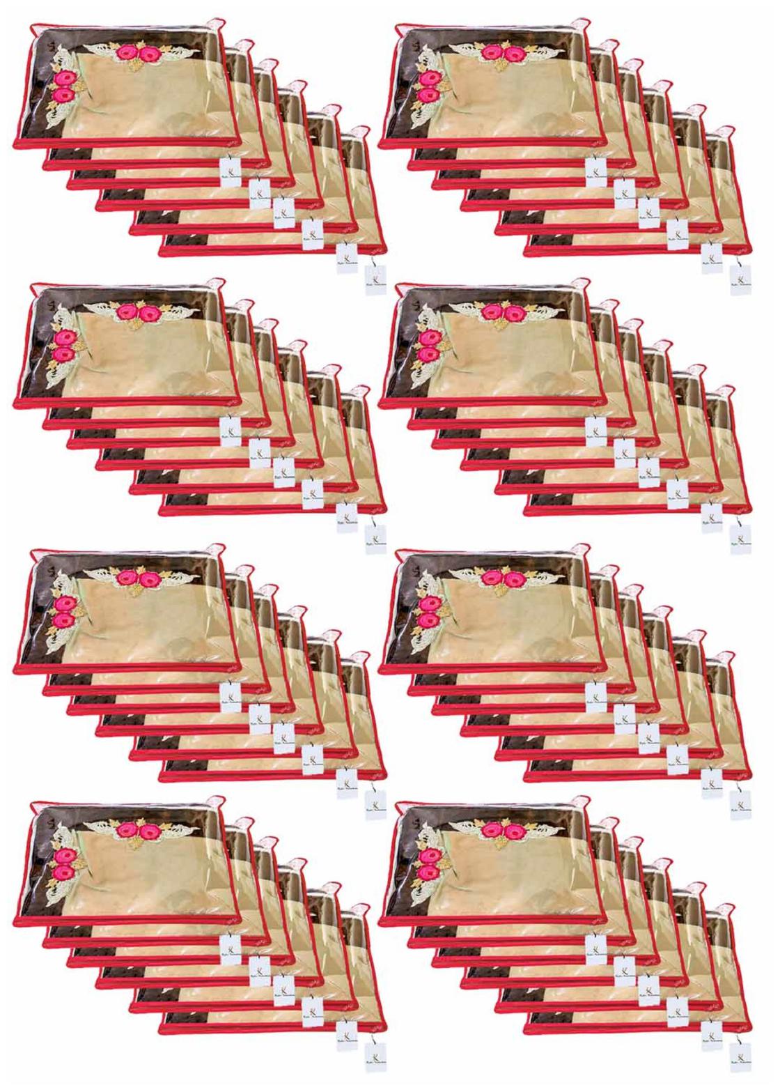 

Kuber Industries Non Woven Single Packing Saree Cover 48 pcs Set (Red) CTHH11673