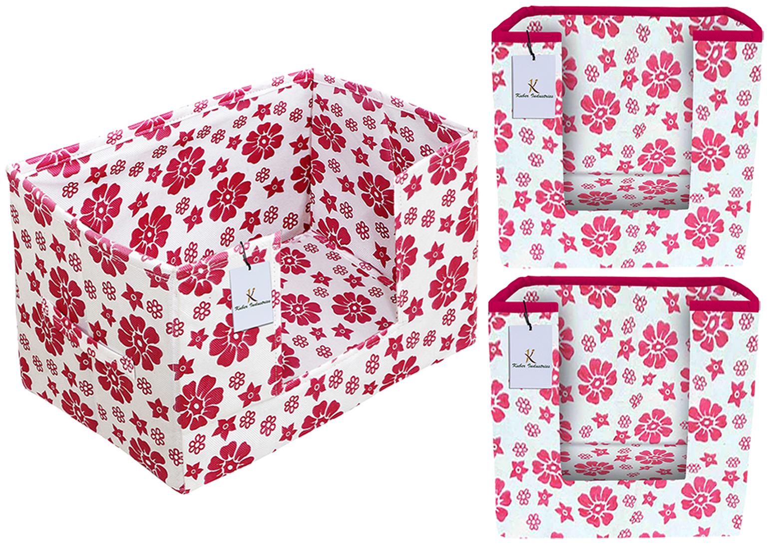 

Kuber Industries Flower Printed Non Woven 2 pc Shirt Stacker And 1 pc Foldable Rectangle Cloth Saree Stacker Cloth Wardrobe Organizer Wardrobe Organizer (Pink) - CTHH17574