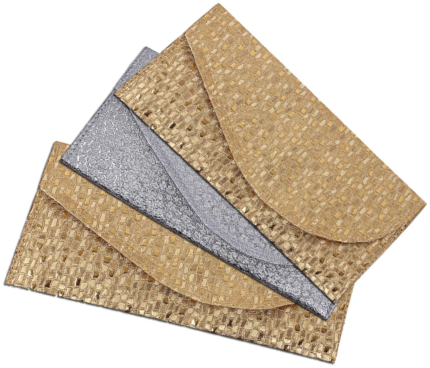 

Kuber Industries Leather 3 pcs Money Envelope for Shagun Wedding (Gold Silver) -CTLTC10547 CTHH12020
