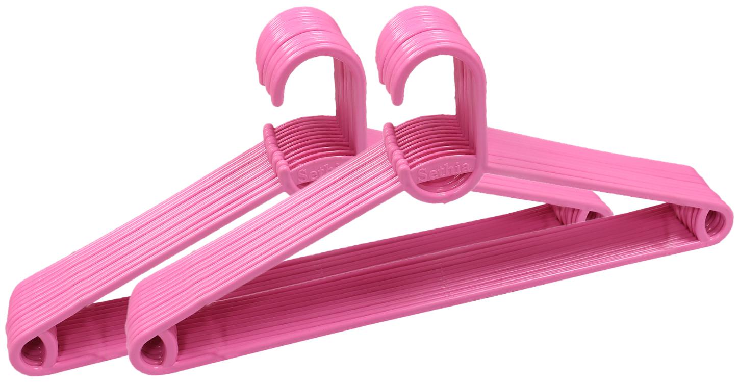 

Kuber Industries Plastic 12 pcs Hanger Set for wardrobe (Pink) CTHH11035