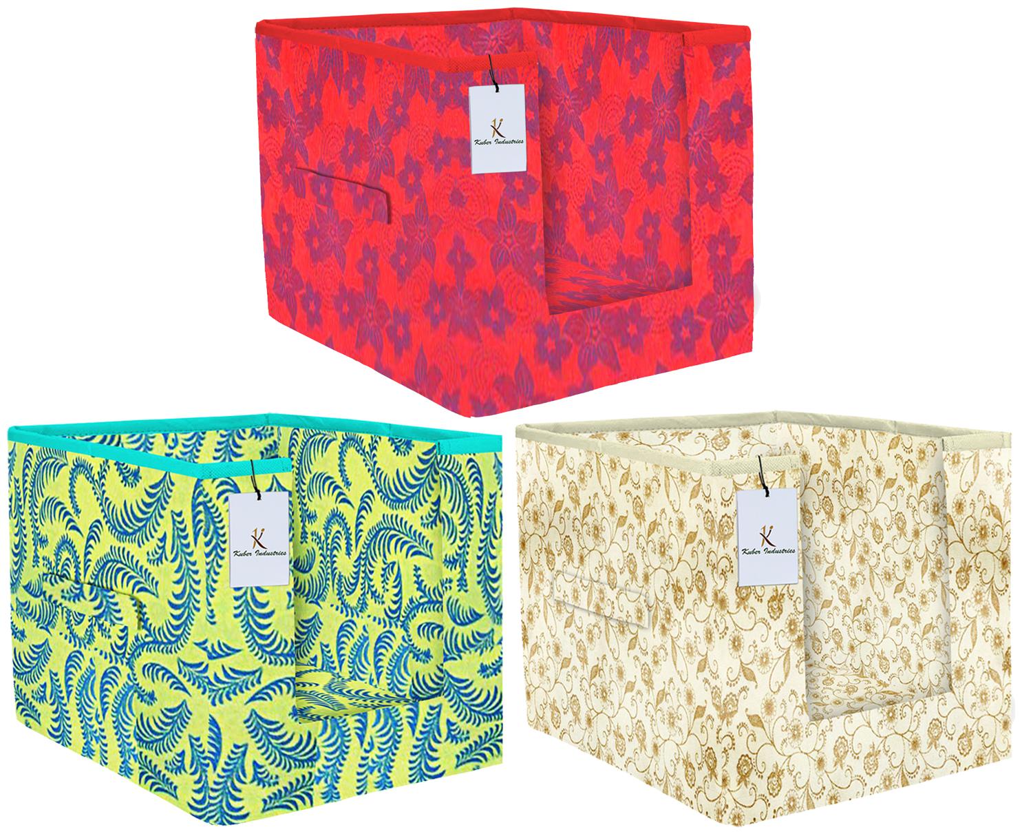 

Kuber Industries Metalic Printed 3 pc Non Woven Shirt Stacker Wardrobe Organizer Set (Green Brown Red) - CTHH16641