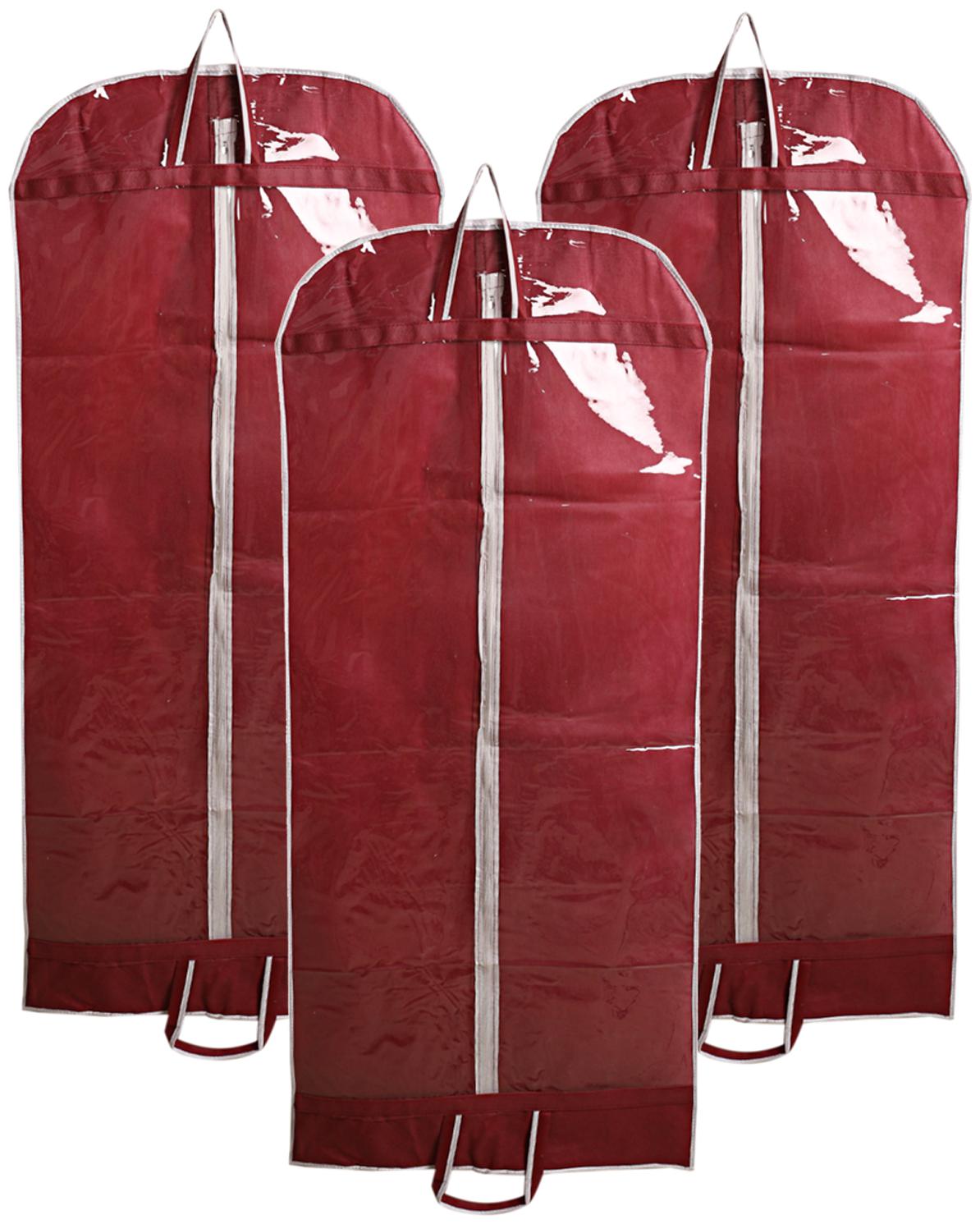 

Kuber Industries Non Woven 3 pcs Long Suit Sherwani Cover (Maroon) - CTHH10821
