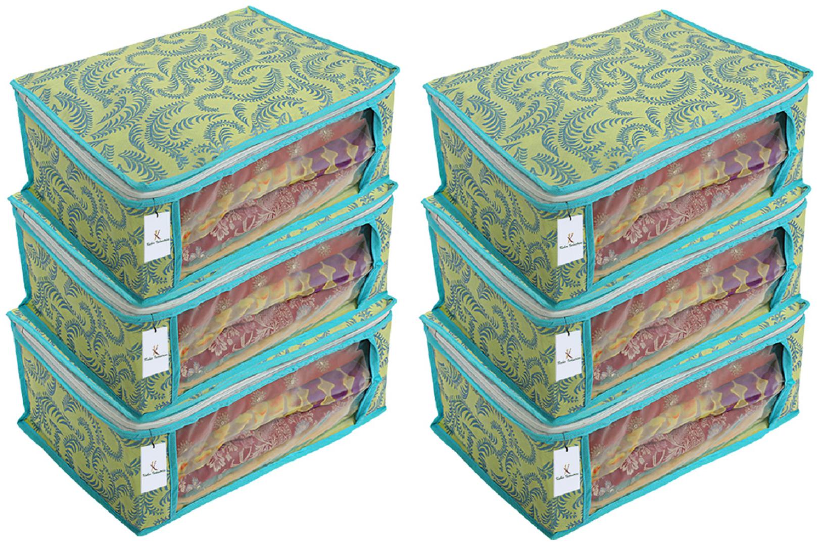 

Kuber Industries 6 Piece Non Woven Saree Cover Set Green 7 Inches Height CTHH11477