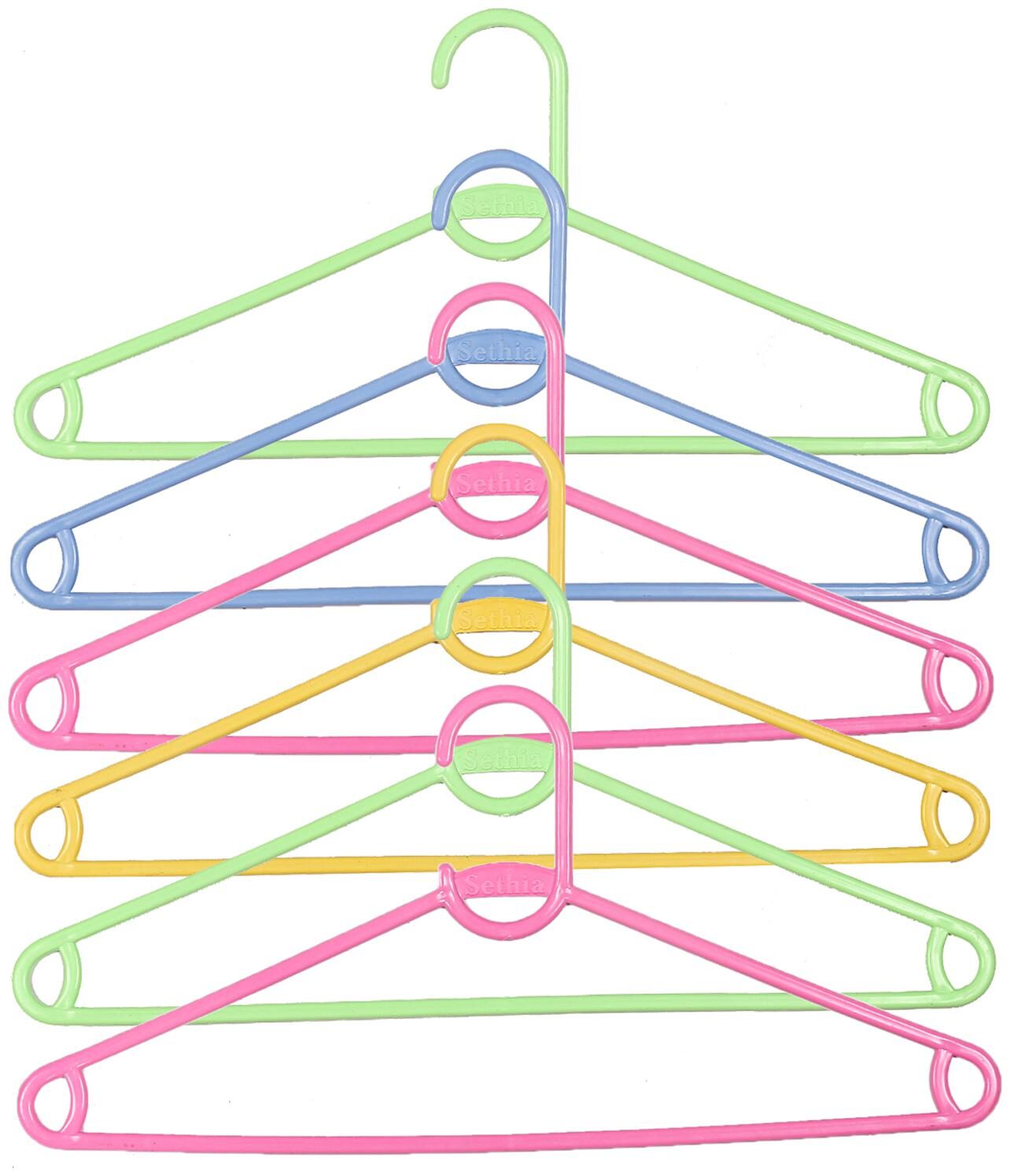 

Kuber Industries Plastic 6 pcs Hanger Set for wardrobe (Multi) CTHH19613