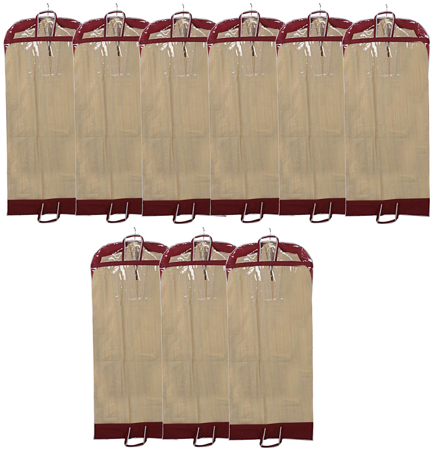 

Kuber Industries Non Woven 9 pcs Long Suit Sherwani Cover (Maroon) - CTHH10818