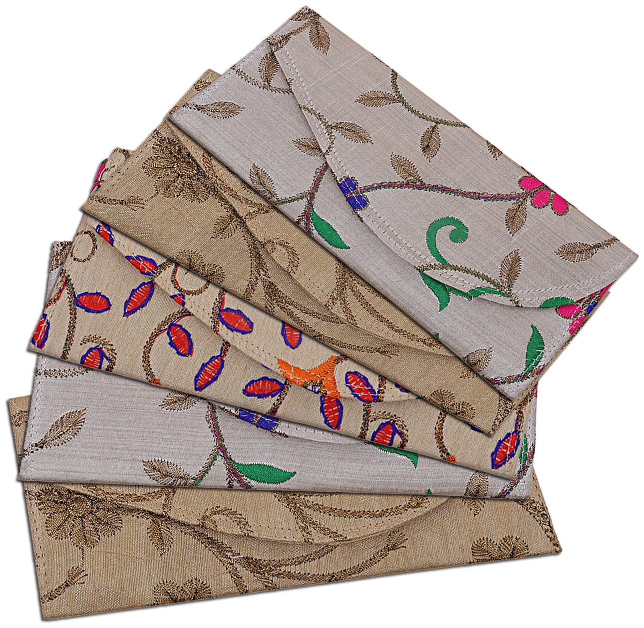 

Kuber Industries Silk 5 pcs Money Envelope for Shagun Wedding (Multi) -CTLTC10541 CTHH12014