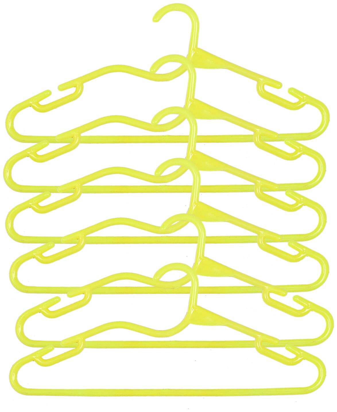 

Kuber Industries Plastic 6 pcs Hanger Set for wardrobe (Yellow) CTHH10987