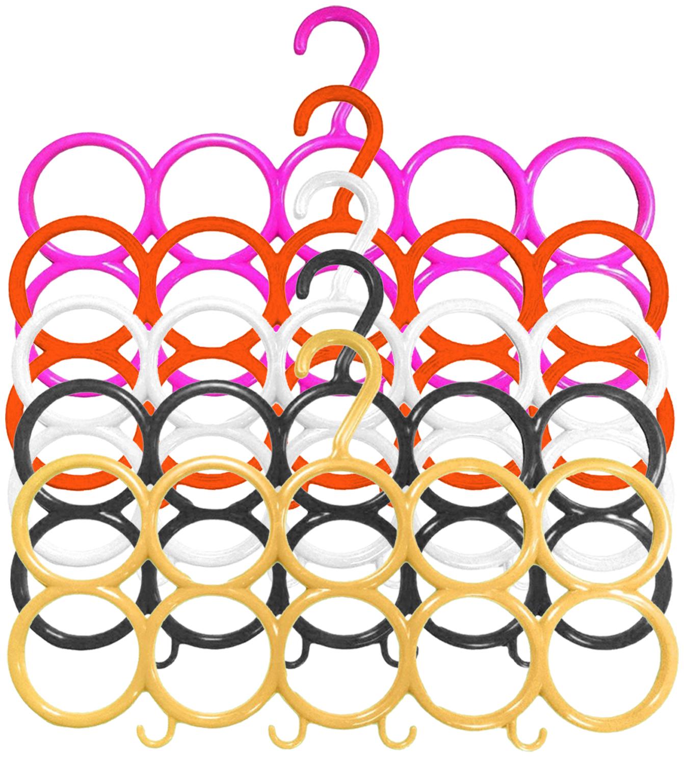 

Kuber Industries 10-Circle Plastic 5 Pieces Ring Hanger for Scarf Shawl Tie Belt Closet Accessory Wardrobe Organizer (MultiColor) - CTHH14525