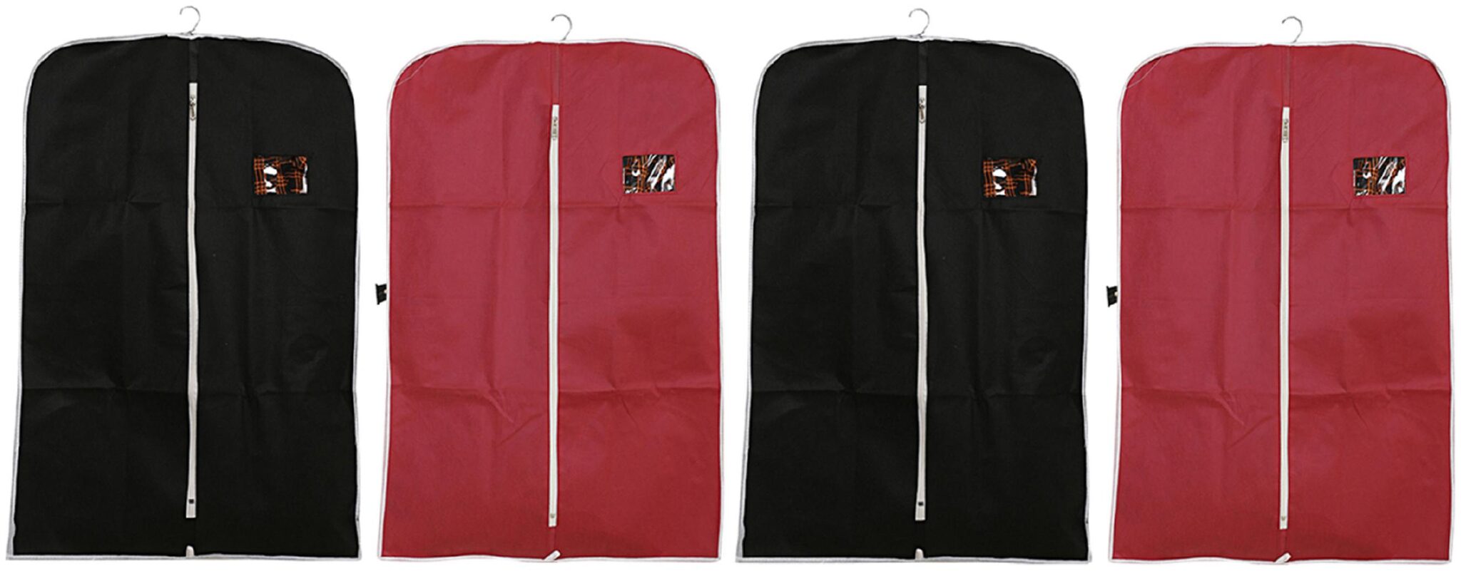 

Kuber Industries 4 pcs Non Woven Coat Blazer Cover (Black Maroon) CTHH10150