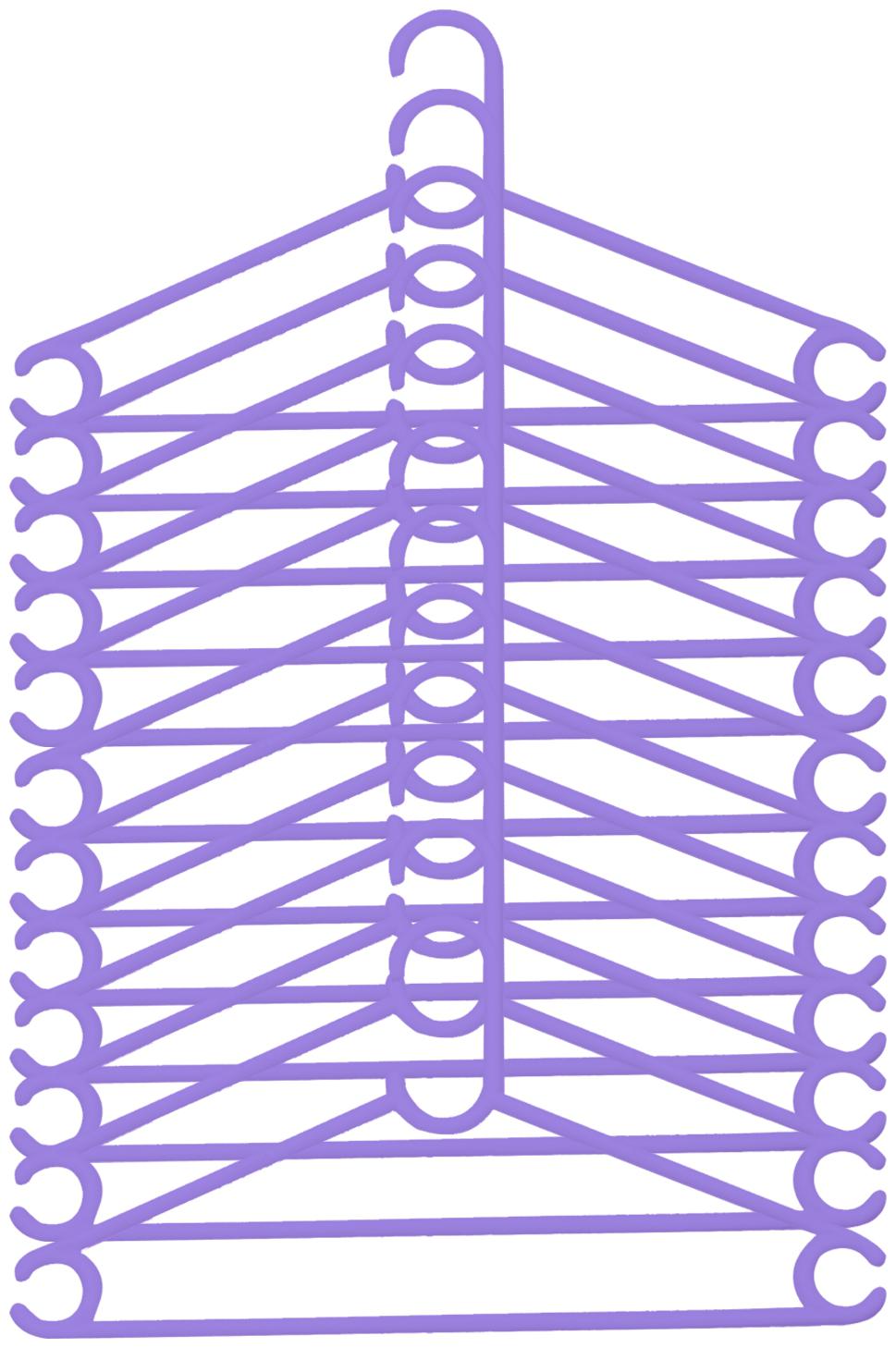 

Kuber Industries Plastic 12 pcs Hanger Set for Wardrobe (Purple)- CTHH12999