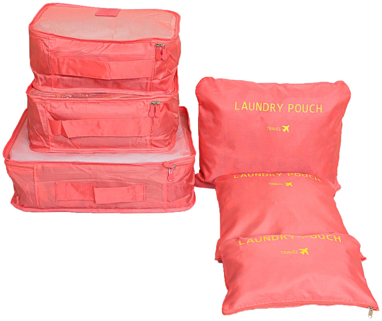 

Kuber Industries Nylon Pink Laundry Basket ( Set of 6 )