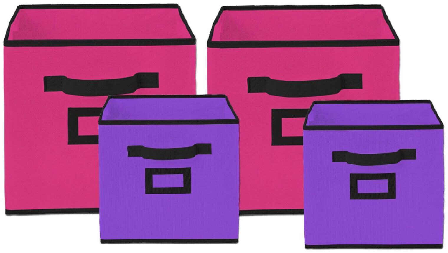 

Kuber Industries Non Woven 4 pcs Small Large Foldable Storage Organiser Cubes Boxes (Pink Purple) - CTHH17061