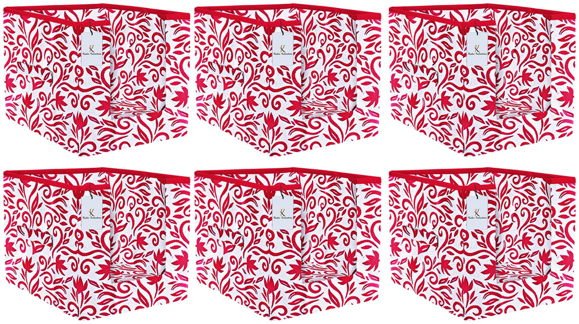 

Kuber Industries Leaf Printed 6 pc Non Woven Shirt Stacker Wardrobe Organizer Set (Pink)- CTHH16760
