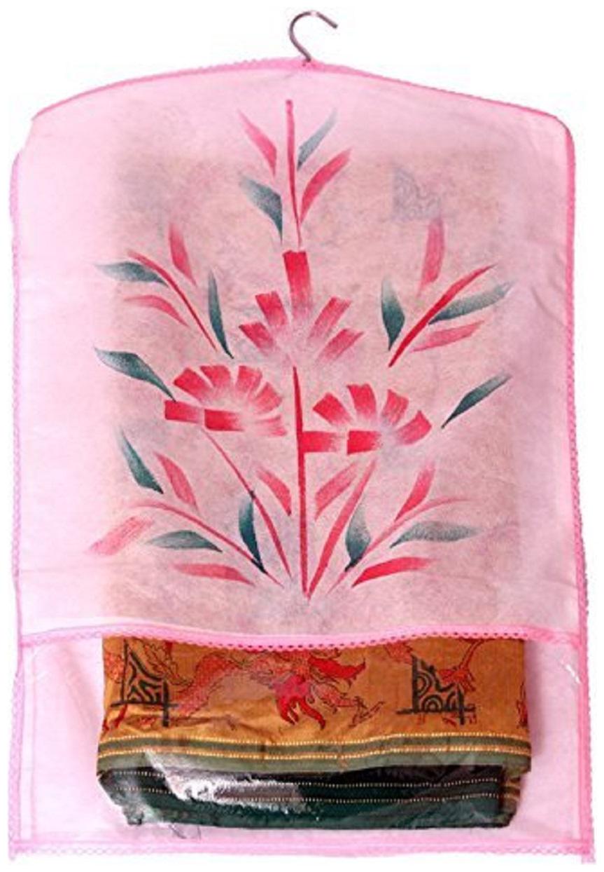 

Kuber Industries Transparent Kota Doria Hanging Saree Cover (Set of 12) - White CTHH19398