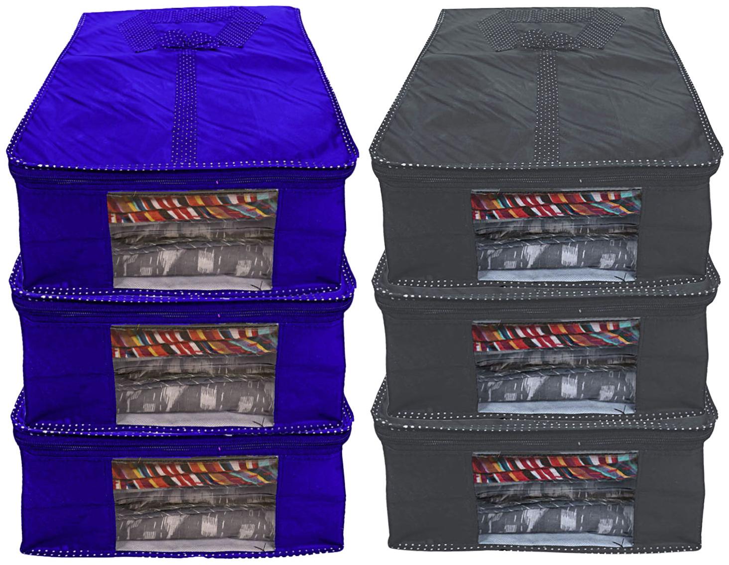 

Kuber Industries 6 pcs Parachute Waterproof Shirt Cover (Royal Blue Black) - CTHH15017