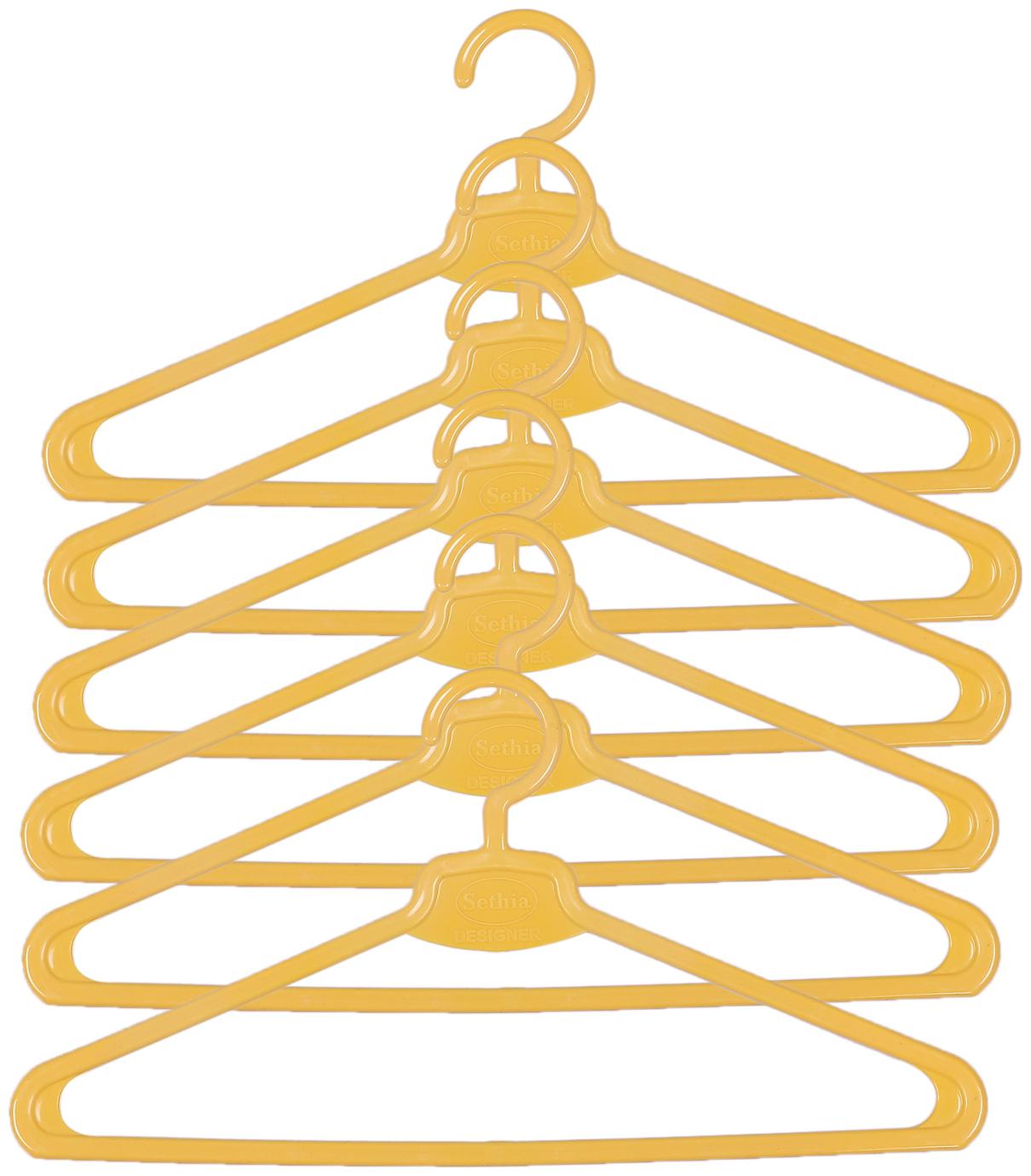 

Kuber Industries Plastic 6 pcs Hanger Set for wardrobe (Yellow) CTHH19516