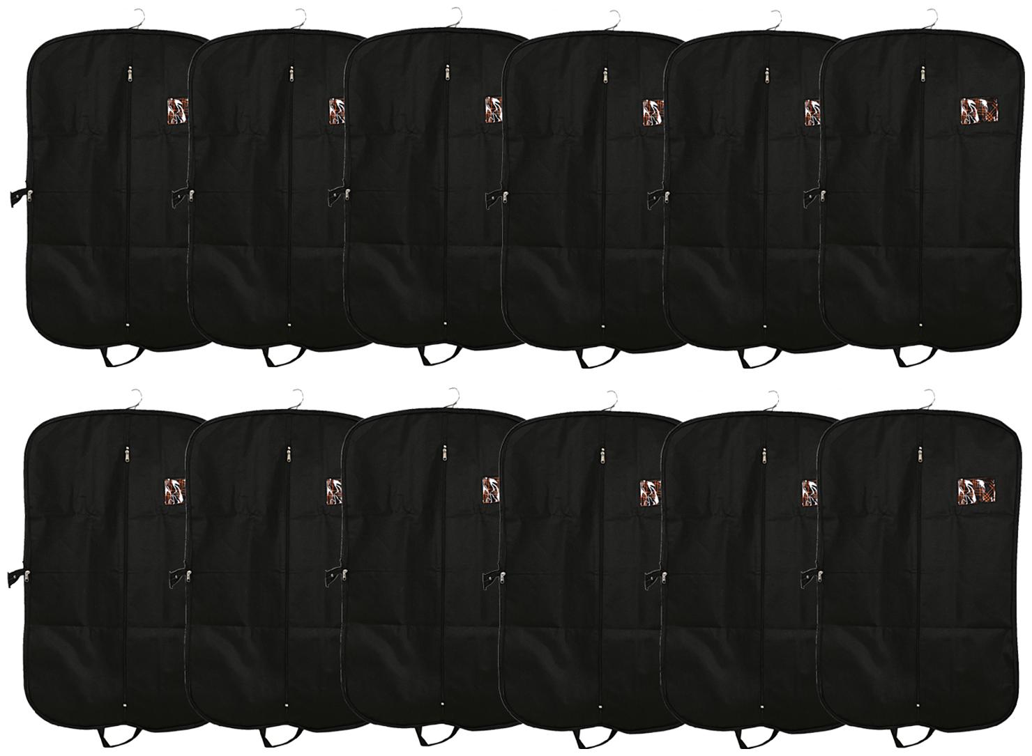 

Kuber Industries 12 pcs Foldable Non Woven Coat Blazer Cover (Black) CTHH10078