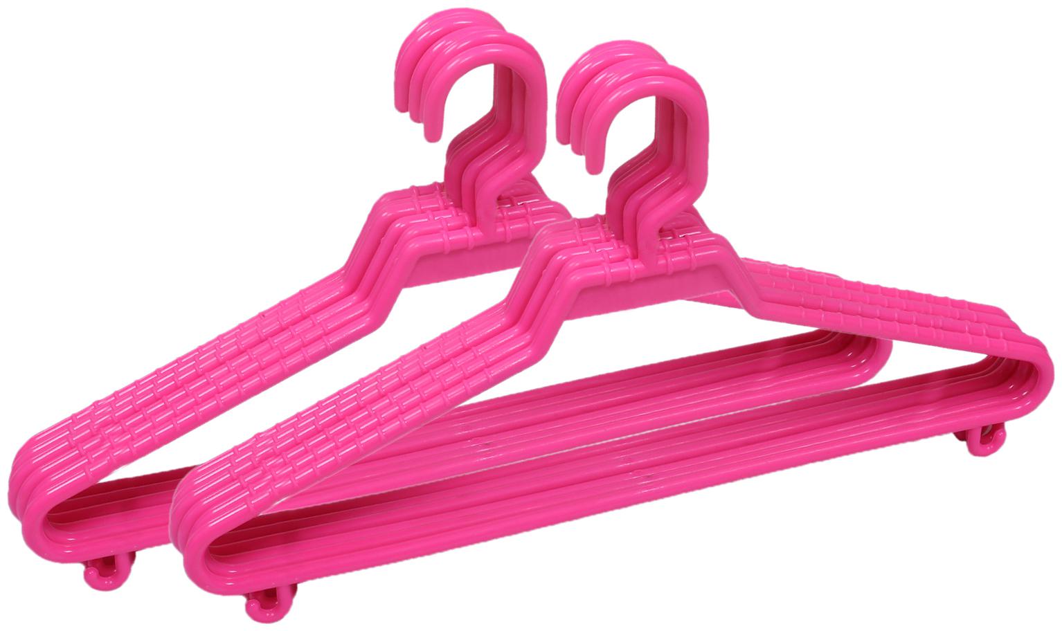 

Kuber Industries Plastic 12 pcs Hanger Set for wardrobe (Dark Pink) CTHH10925