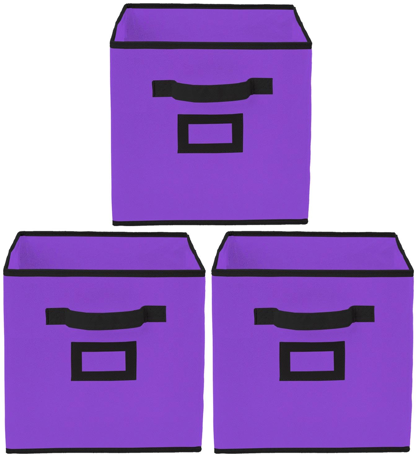 

Kuber Industries Non Woven 3 pcs Large Foldable Storage Organiser Cubes Boxes (Purple) - CTHH16964
