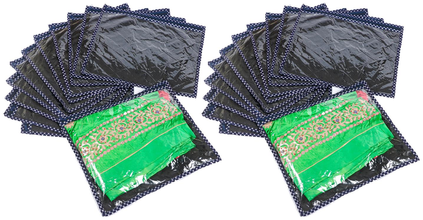 

Kuber Industries Rexine Single Packing 24 Pieces Saree Cover (Dark Blue) - CTHH13728