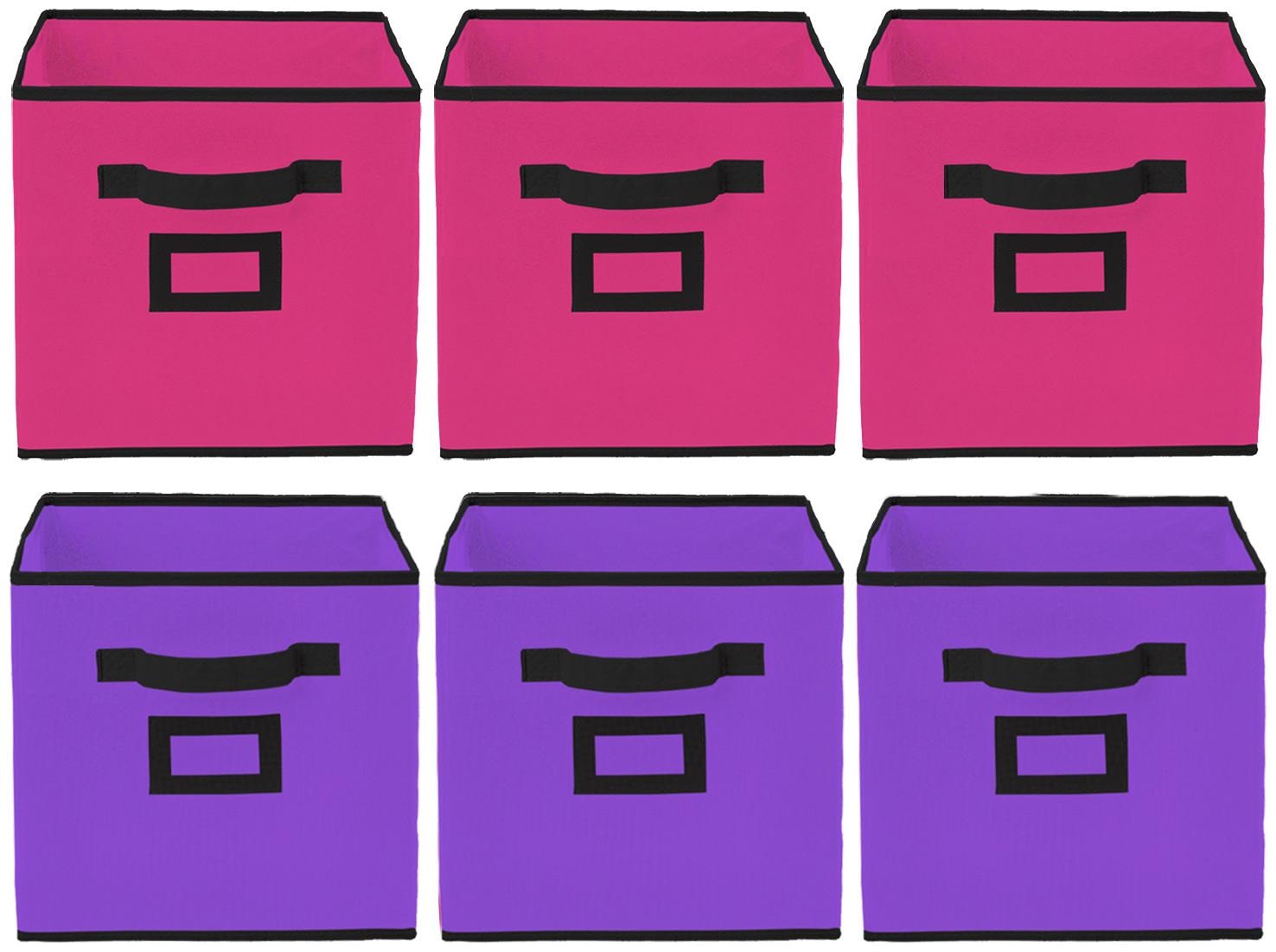 

Kuber Industries Non Woven 6 pcs Small Foldable Storage Organiser Cubes Boxes (Pink Purple) - CTHH16922