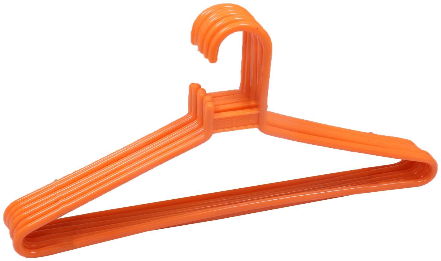 

Kuber Industries Plastic 6 pcs Hanger Set for wardrobe (Orange) CTHH10952