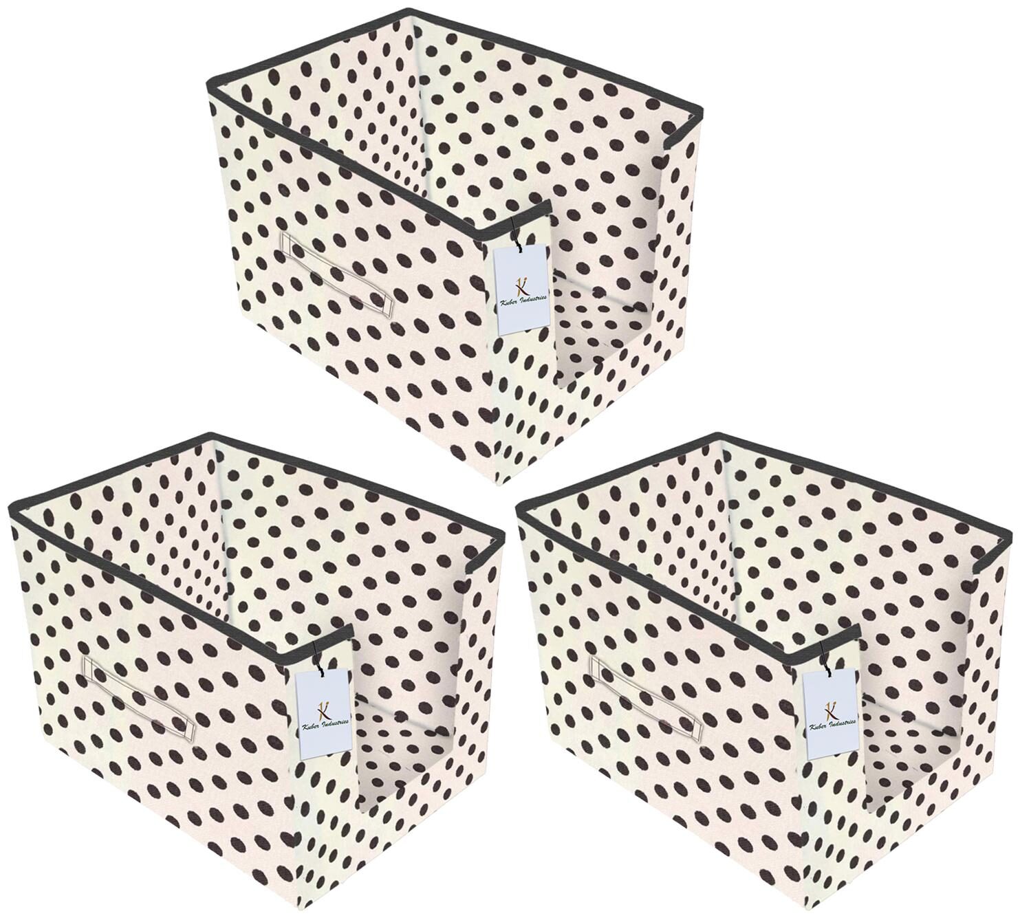 

Kuber Industries Polka Printed 3 pc Non Woven Shirt Stacker Wardrobe Organizer Set (Ivory) - CTHH16810
