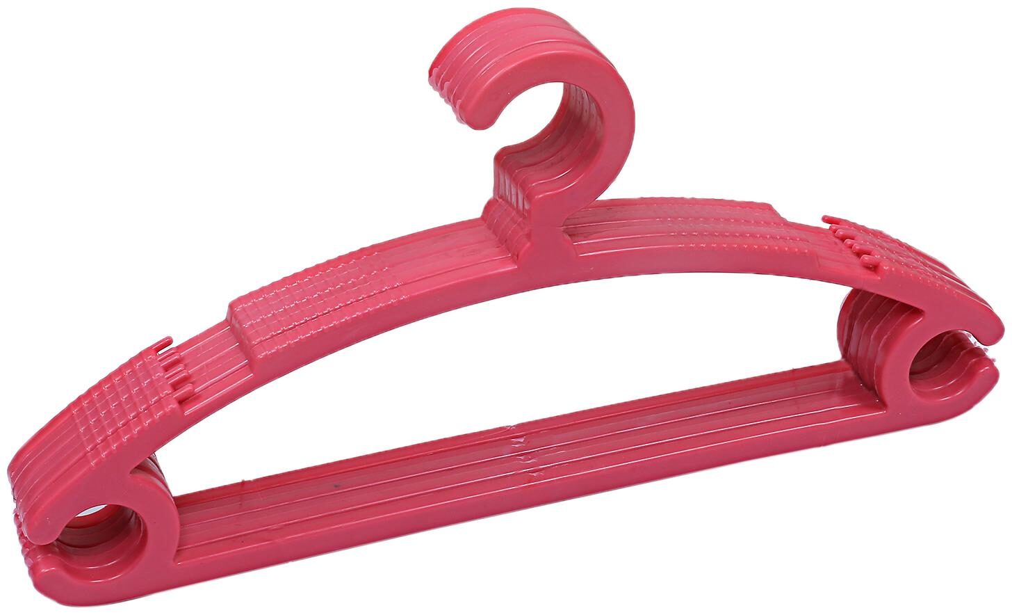 

Kuber Industries Plastic 6 pcs Hanger Set for wardrobe (Dark Pink) CTHH19474