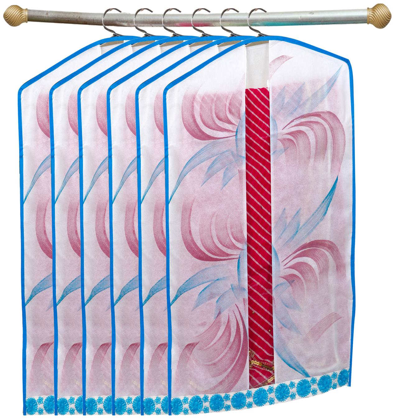 

Kuber Industries Printed 6 Piece Non Woven Hanging Embroidered Saree Cover Wardrobe Organiser (Blue) - CTHH13712