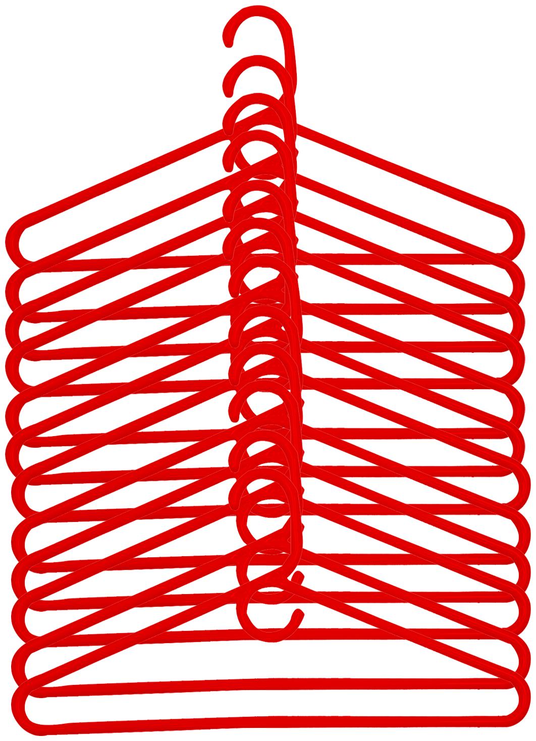

Kuber Industries Plastic 12 pcs Hanger Set for Wardrobe (Red)- CTHH22375