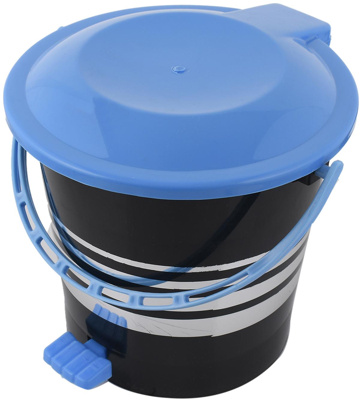 

Kuber Industries Plastic Dustbin Garbage Bin with Handle 10 L (Blue) - CTHH17400