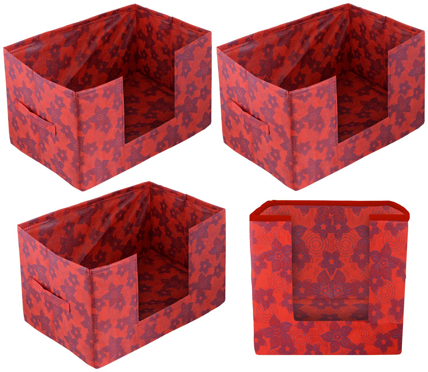 

Kuber Industries Metallic Printed Non Woven 1 pc Shirt Stacker And 3 pc Foldable Rectangle Cloth Saree Stacker Cloth Wardrobe Organizer Wardrobe Organizer (Red) - CTHH17608