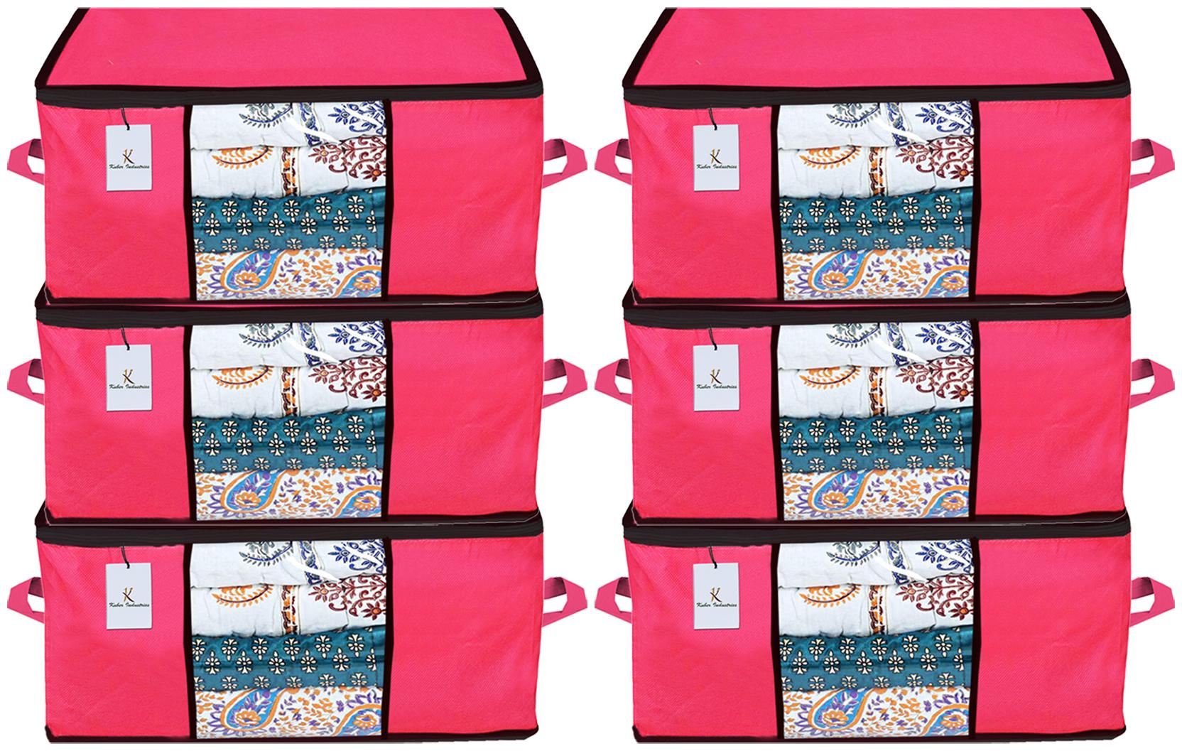 

Kuber Industries Underbed Storage Bag Storage Organiser Blanket Cover Set of 6 - Pink Extra Large Size CTHH14303
