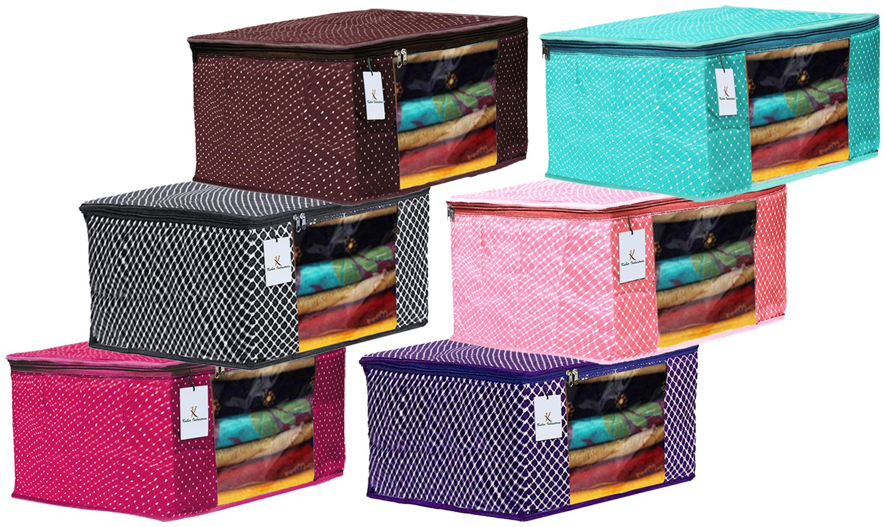 

Kuber Industries Polka Dots 6 pcs Cotton 3 Layered Quilted Saree Cover (Purple Green Brown Peach Rani Black) - CTHH14978