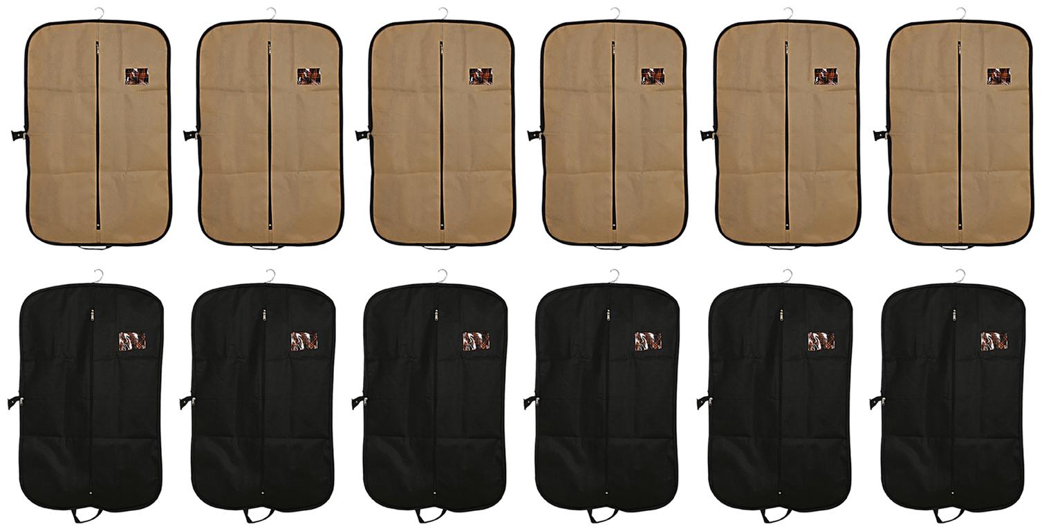 

Kuber Industries 12 pcs Foldable Non Woven Coat Blazer Cover (Black Brown) CTHH10144