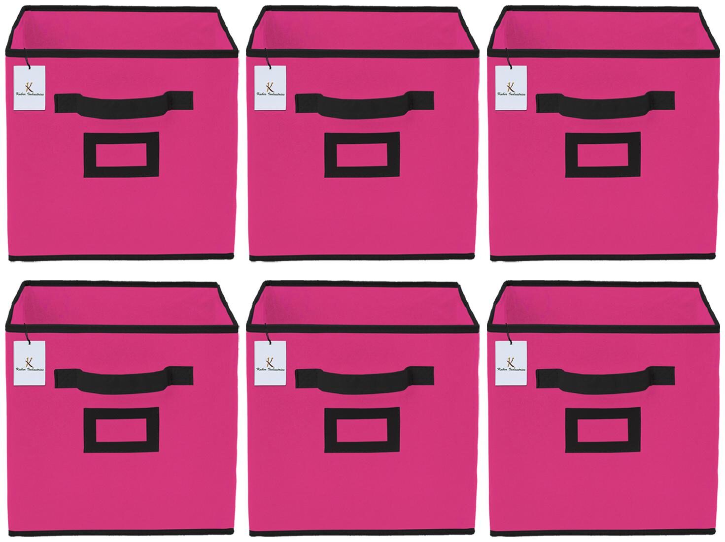 

Kuber Industries Non Woven 6 pcs Small Foldable Storage Organiser Cubes Boxes (Pink) - CTHH16868