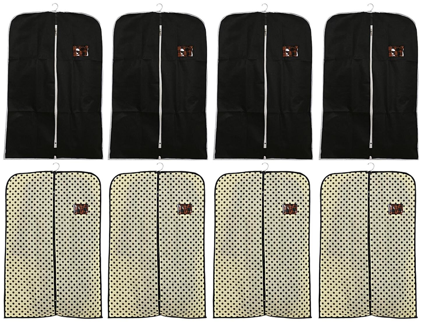 

Kuber Industries 8 pcs Non Woven Coat Blazer Cover (Black Cream) CTHH10158