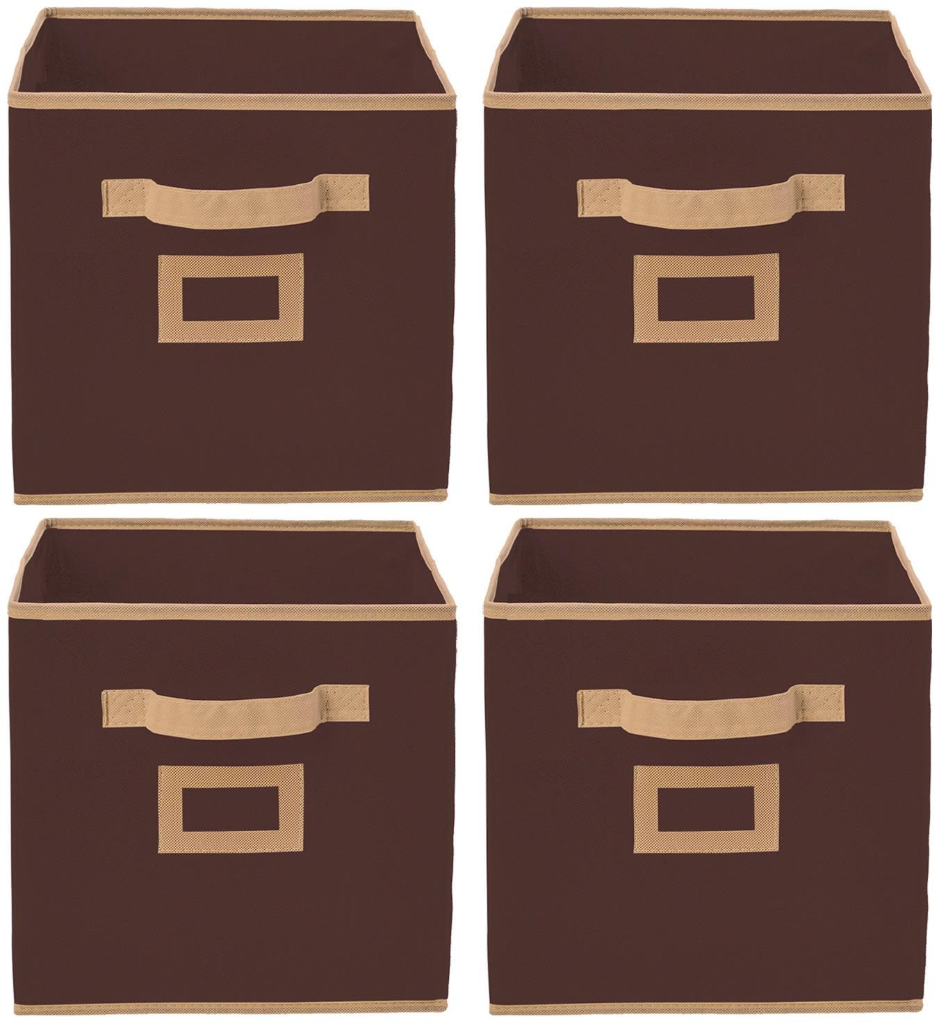 

Kuber Industries Non Woven 4 pcs Small Foldable Storage Organiser Cubes Boxes (Coffee) - CTHH16855